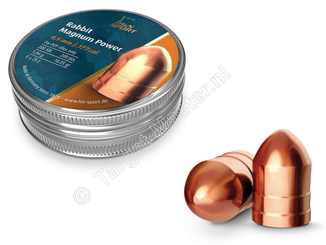 H&N Rabbit Magnum Power 4.50mm Airgun Pellets tin of 200